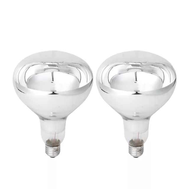 2 x R125 Bathroom Instant Heat Lamp Globe 240V E27 275W Clear Infrared Reflector