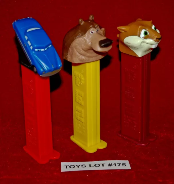 VINTAGE TOYS PEZ Hammy Squirrel Boog the Bear Pixar Cars  Set of 3 Lot#175