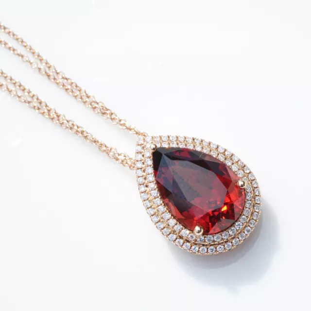 Malaya Garnet Brilliant Pendant 750 Oro Rosa 5.18 ct Tanzania.... Una transformación 3