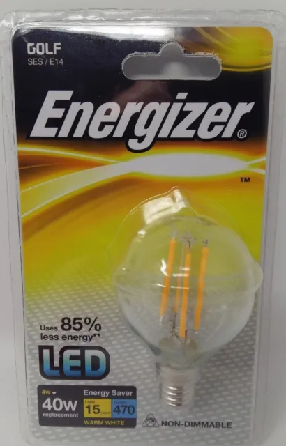 40w LED Energizer Filament Golf Round Light Bulb Lamp SES Small Screw In E14