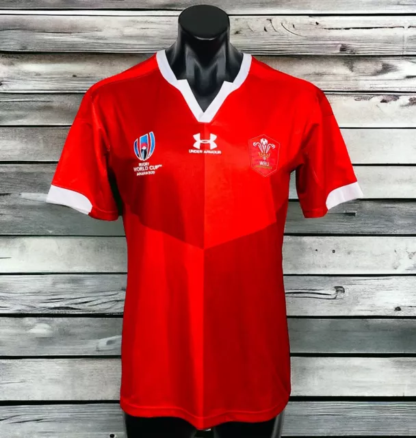 Welsh Rugby Union Under Armour World Cup Japan 2019 Men's Jersey Red Heatgear LG