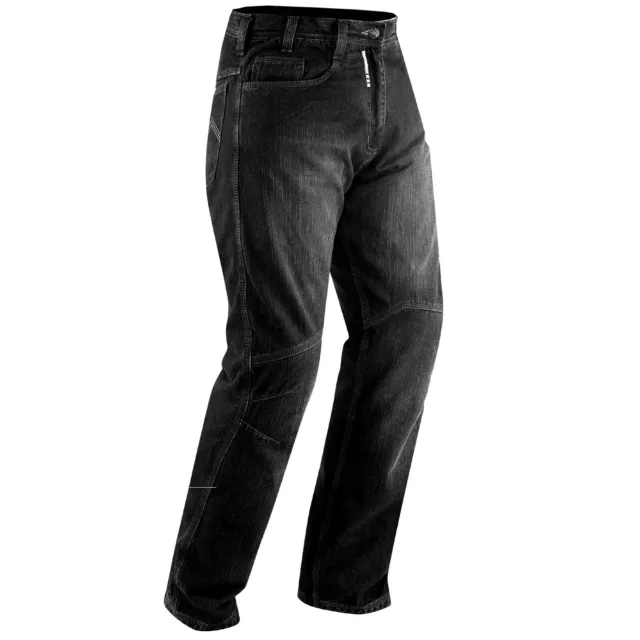 Jeans Pantalones moto protecciones CE rodillas Caderas Refuerzos Negro