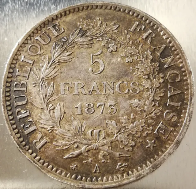 FRANCE IIIème République MONNAIE 5 francs HERCULE 1873 A PARIS écu ARGENT SUP