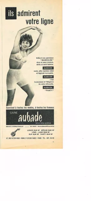 PUBLICITE ADVERTISING 024   1961   AUBADE   soutien gorge sous vetements