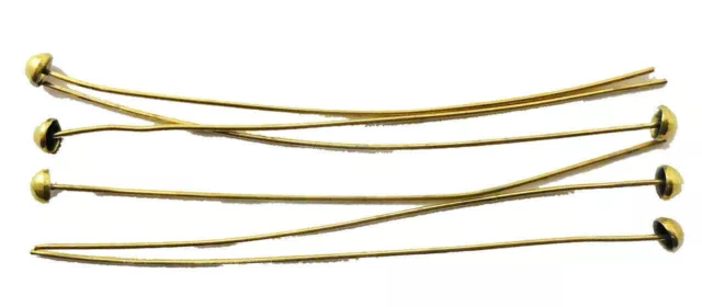 144 Head Pins .029dia X 4 Inch Silver Plating Over Brass Standard 21 Gauge  Wire Beadsmith Headpins