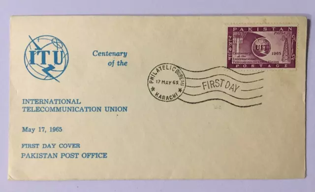 1965 Premier Jour Couverture Pakistan International Telecommunication Centenaire