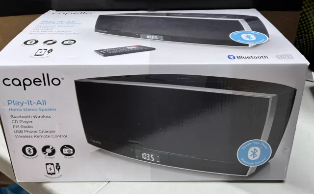 CAPELLO PLAY IT All Bluetooth Wireless Home Stereo Speaker CD FM