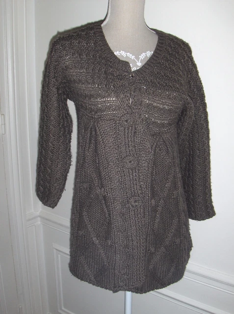Gilet En Pure Laine Vierge Bernard - Taille 44, Style Pied De Poule Beige - Neuf Sans étiquettes