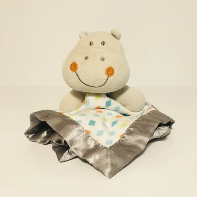 Garanimals Hippo Diamond Pattern Security Blanket Nunu Baby Lovey Hippopotamus