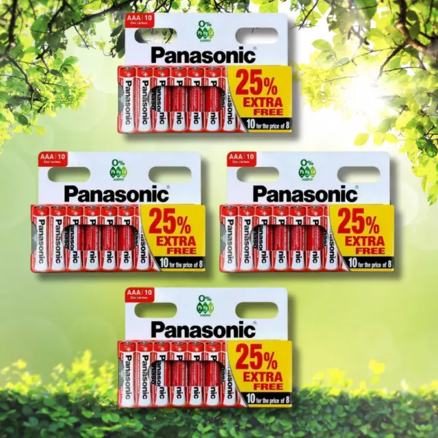 40 x AAA Batteries Genuine PANASONIC Zinc Carbon Battery  - New LR03 1.5V MN2400