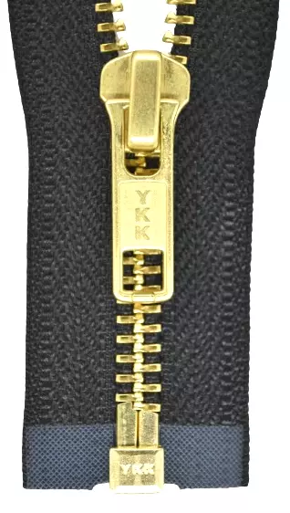 YKK Reißverschluss von 50-100 cm 5 mm metall gold farbend schwarz 1 Weg teilbar