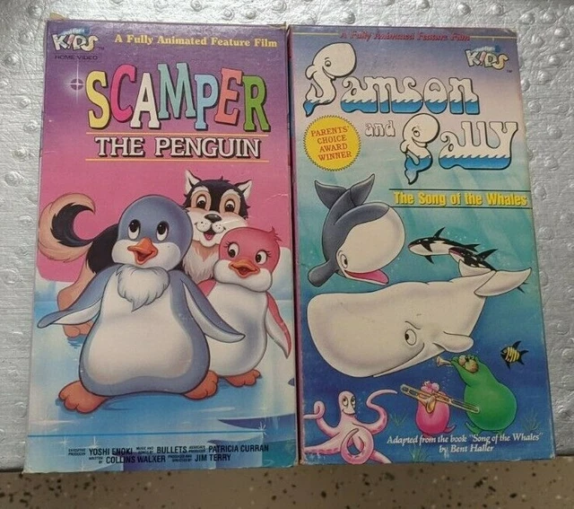 2 VHS LOT Scamper the Penguin & Samson & Sally Just for Kids Video ...