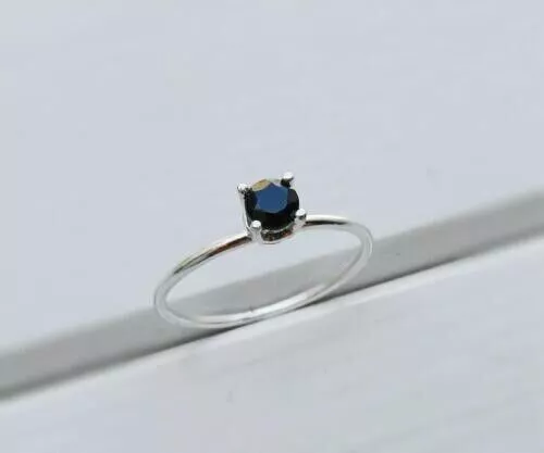 Bague diamant noir minimaliste 0,75 ct cadeau de Noël de grande qualité...