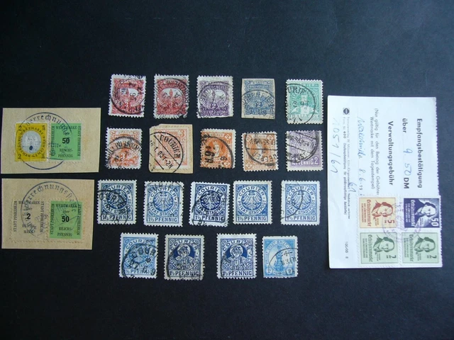 Dt. Privatpost und Gebührenmarken - schönes gestempeltes Lot