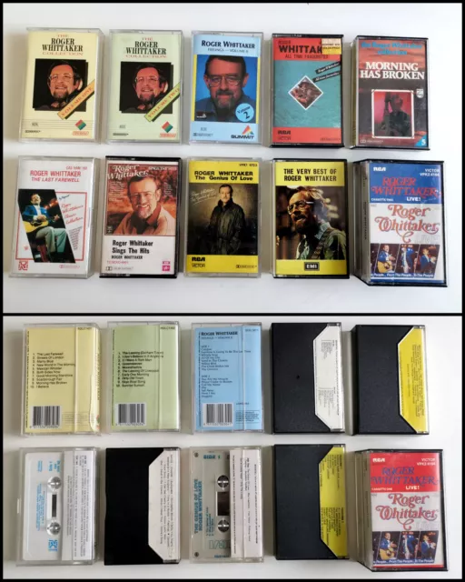 Bulk Lot 10x Assorted Original Roger Whittaker Album Cassette Tapes