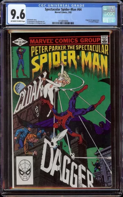 Spectacular Spider-man # 64 CGC 9.6 OW/W (Marvel 1982) 1st appear Cloak & Dagger