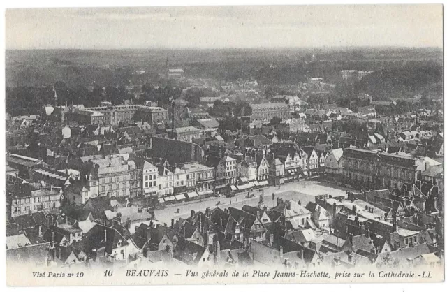 BEAUVAIS 60 La Place Jeanne-Hachette CPA written to Mrs. Roulleau de Le Mans 1917