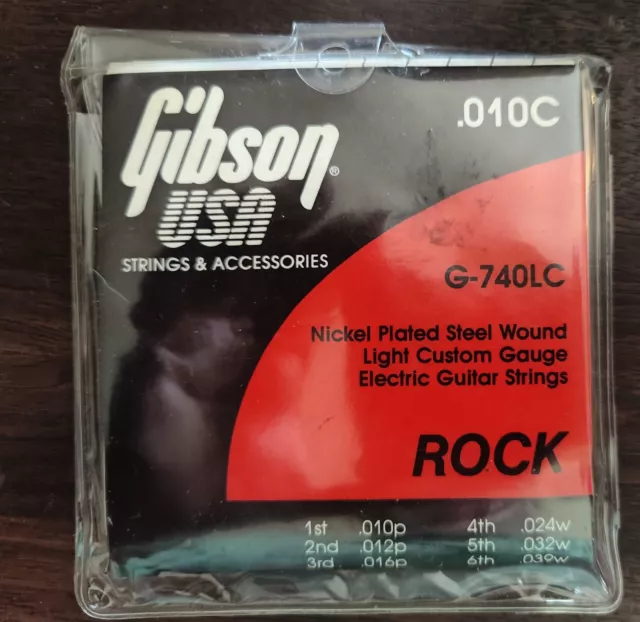 RARE VINTAGE  GIBSON "Rock" Electric  Guitar Light Gauge Strings Set 740LC