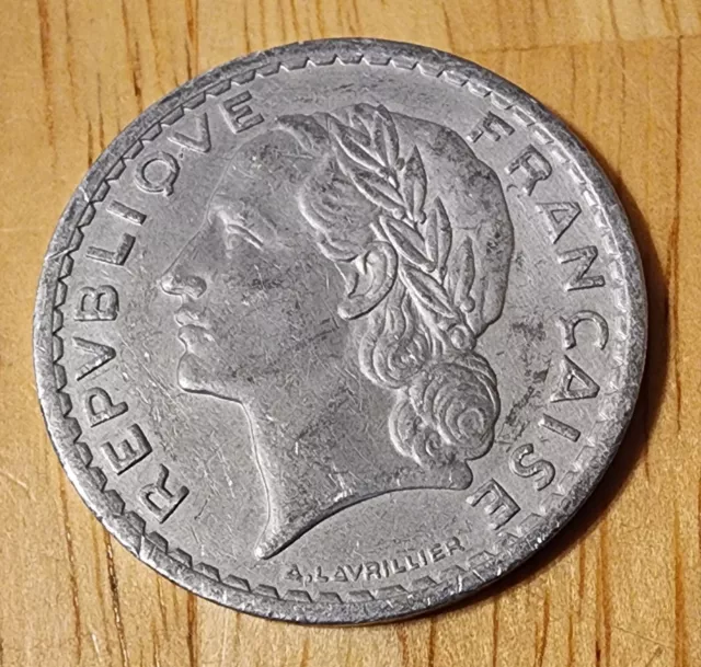 France 1949 5 Francs Foreign Coin French European Europe Money Circulated bank