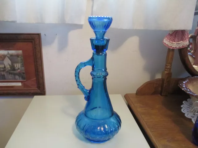 Vintage 1973 JIM BEAM I DREAM OF GENIE Blue Glass Liquor Decanter Bottle