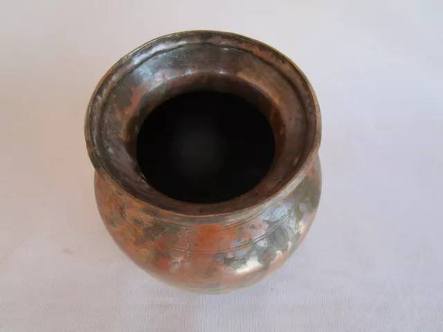 1900's Old Vintage Heavy Handmade Pot Copper Water Pot Lota/ Kalash C2 2