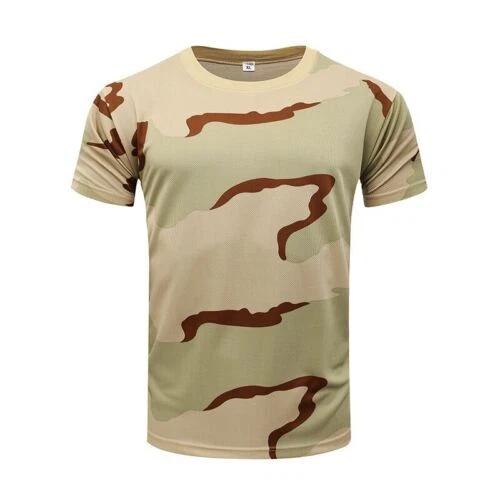 Men's Camouflage Tactical Shirt Short Sleeve Quick Dry Combat Military T Shirt