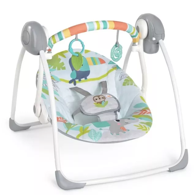 Bright Starts Rainforest Vibes Portable Swing Two Position Recline Six Speeds