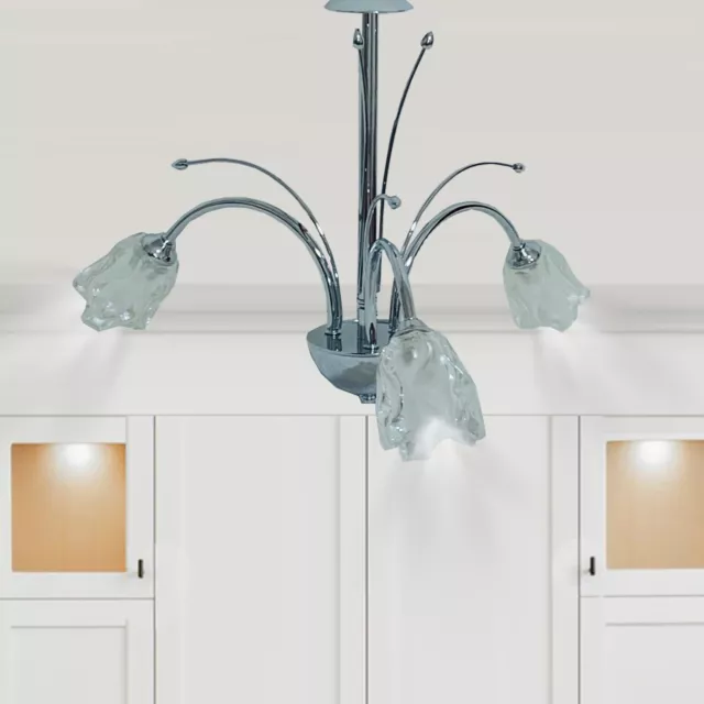 Moderner Deckenkronleuchter Anhängerlicht Lampe Schatten Acryl Kristall Uk G9 Glühbirne