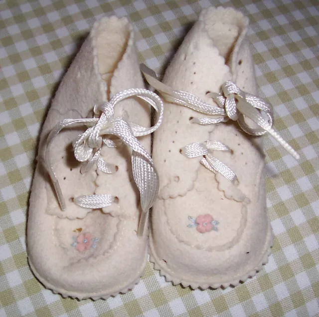 Vintage Felt Baby or Doll  Shoes - Minty!  1950's  Belonged to Seller as a Baby