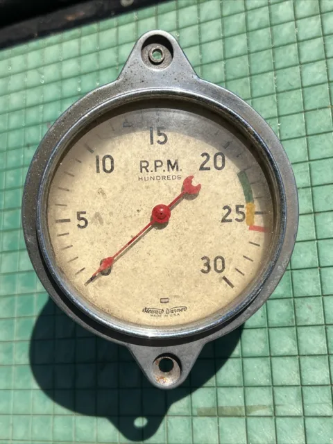 RARE Original Vintage Stewart Warner Tachometer Gauge 0-30 RPM