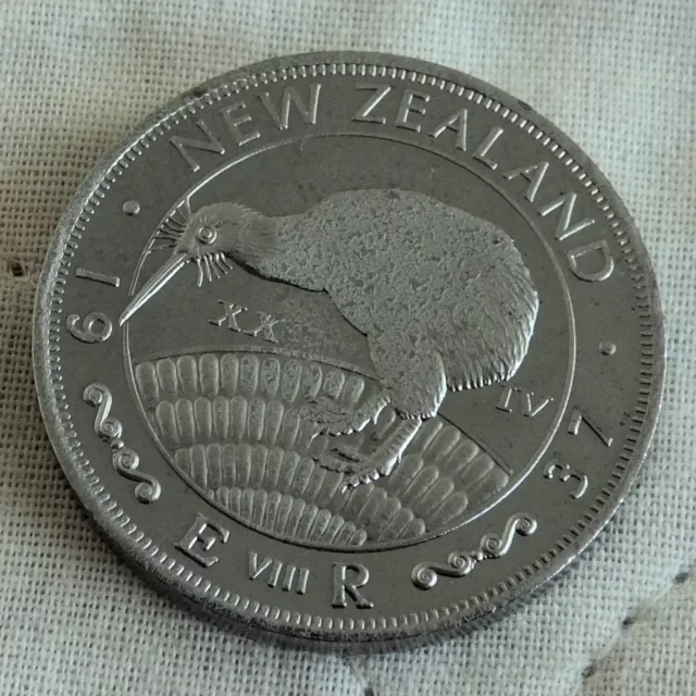 EDWARD VIII 1937 NEW ZEALAND PLATINUM COLOURED PROOF PATTERN FLORIN -mintage 18