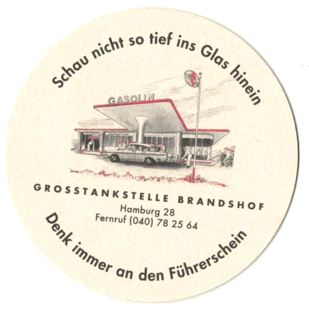 Bierdeckel:  " Gasolin / Jever "  - RARITÄT - TOP !!