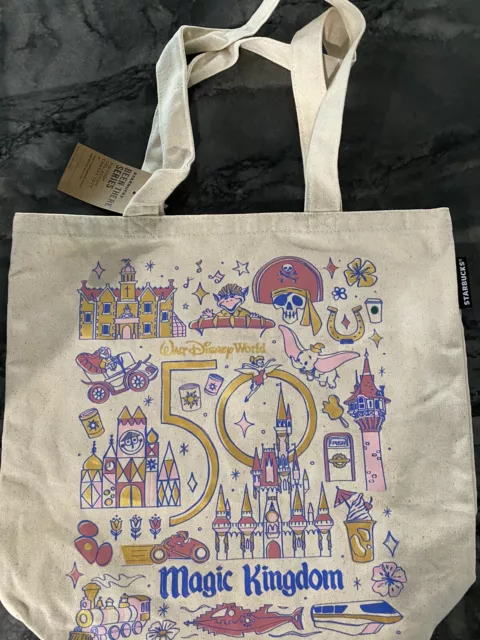 Walt Disney World 50th Anniversary Starbucks Been There Series Canvas Tote Bag