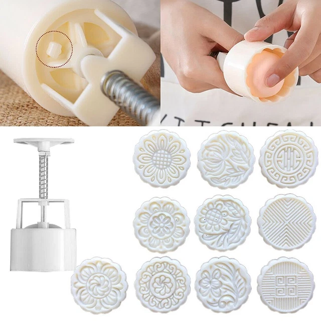 Forma mooncake francobolli muffa bianco decorazione torta plastica forniture da cucina