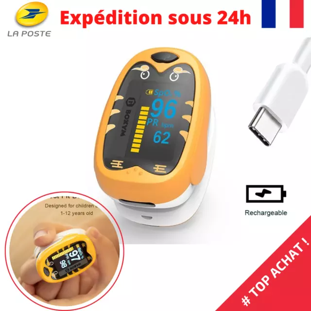 Oxymètre de Pouls Rechargeable Moniteur de la Saturation en Oxygène du Sang