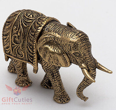 Solid Brass Figurine of Indian Elephant talisman IronWork