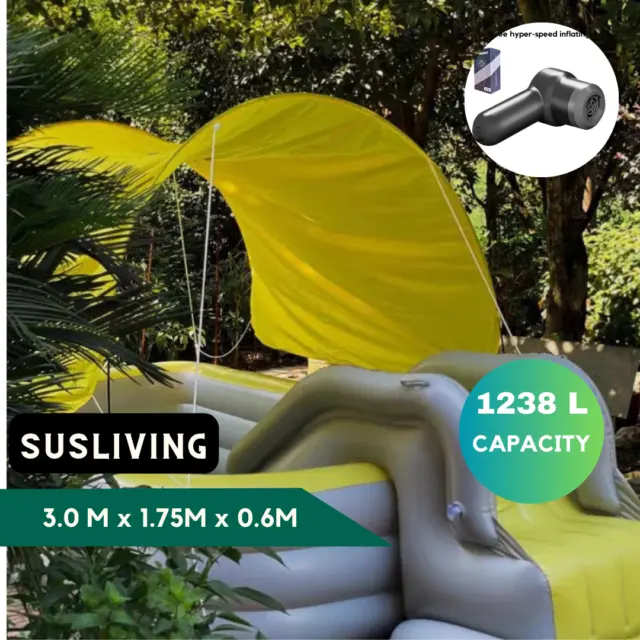 Sustainable Summer Fun Inflatable Swimming Pool with Slide for Family and Kids