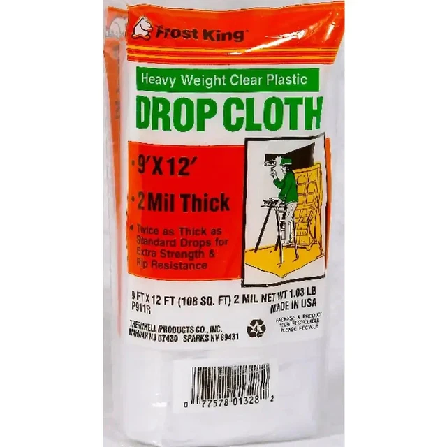 9 ft. W x 12 ft L Clear Roll Drop Cloth Plastic Sheeting🔥🔥(FREE SHIPPING)🔥🔥
