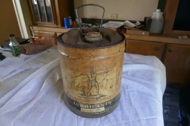 Vintage Empty 5 Gallon Oil Can Archer Lot 23-55-CH