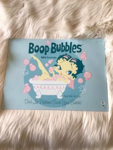 Betty Boop vintage tin metal sign plaque Betty Bubbles bathroom decor  bath