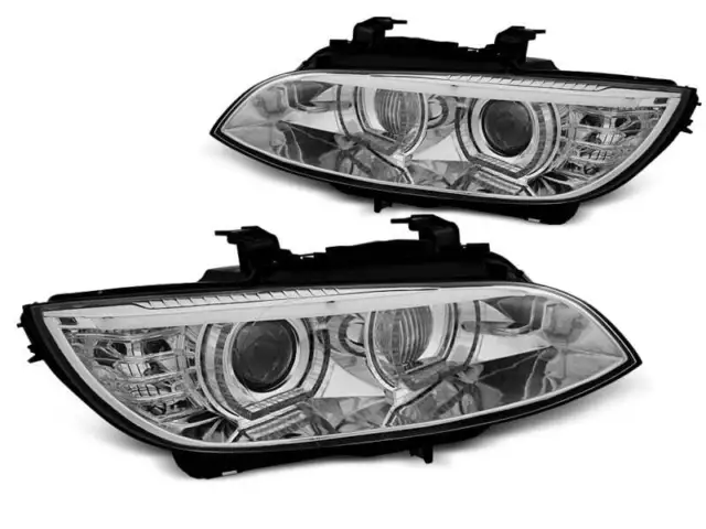 Scheinwerfer pour BMW E92 E93 Mod Bj. 06-10 Angel Eyes LED Chrome HID FR LPBMJ4E