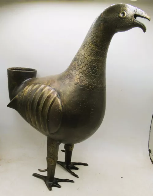 Ancient Near Eastern Islamic Bronze Bird Vessel. Authentic Artifact Zoomorph