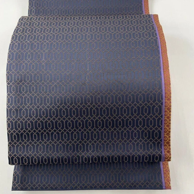 Japanischer Kimono Obi aus reiner Seide mit geometrischem Muster,...