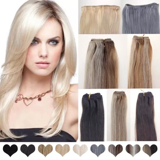 20'' 100G Full Head One Peice Weave Remy Double Weft Real Human Hair Extensions