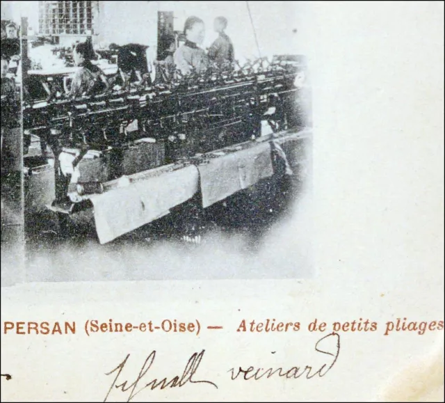 Persan Silk Factory 1903 Workshop Old Postcard Cpa Seine Et Oise