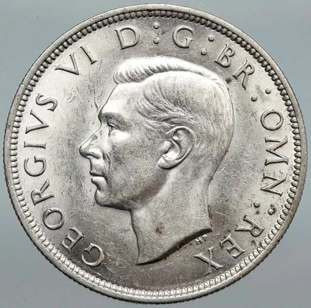 1941 Great Britain United Kingdom UK GEORGE VI Silver Half Crown Coin i88032
