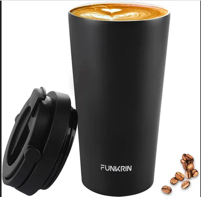 16oz Stainless Steel Tumbler Slider Lid Vacuum Insulated Travel Cup Coffee Mug