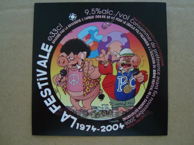 Etiquette de bière - La Festivale - 1974 - 2004  -  10 X 10 cm