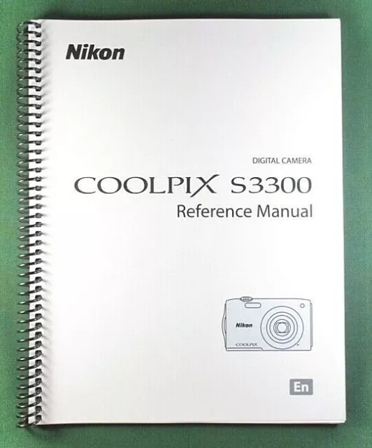 Nikon CoolPix S3300 Instruction Manual: 204 Pages & Protective Covers