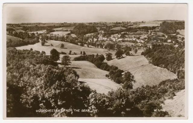 View of Woodchester from Bear Inn Gloucestershire Valentine's Old Photo Postcard